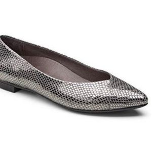 Vionic Gunmetal Metallic Snake Caballo Minimalist Old Money Coastal Ball…